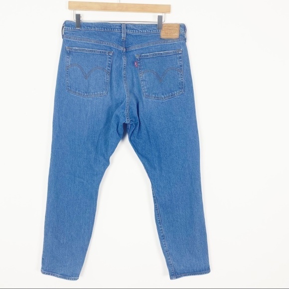 LEVI’S Wedgie Jeans Size 32 Distressed Tapered Straight Leg Big E - Picture 5 of 11